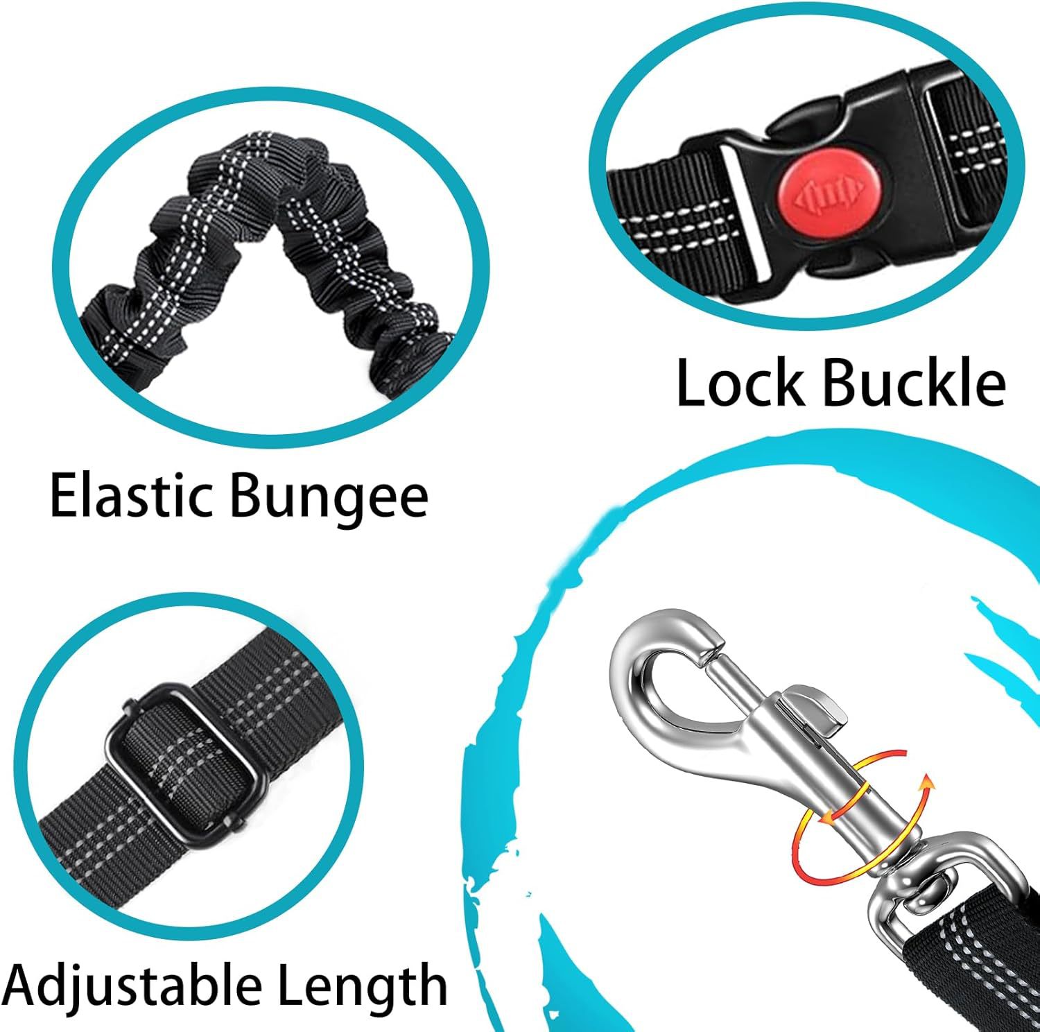 Retractable Dog Leash With Anti-pull Car Seatbelt
