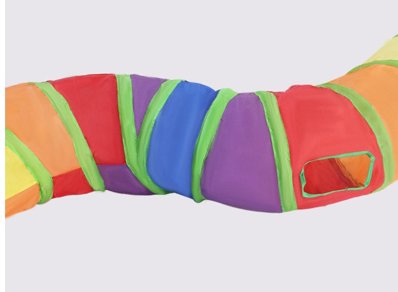 Rainbow S-Shaped Cat Tunnel for Endless Play Fun
