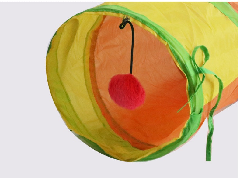 Rainbow S-Shaped Cat Tunnel for Endless Play Fun