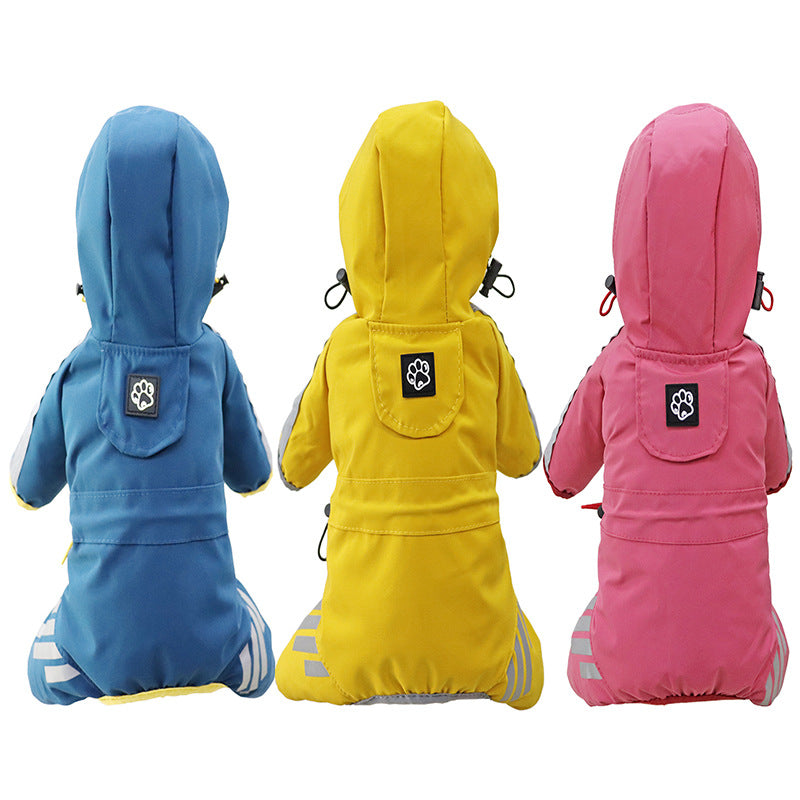 Four-Leg Waterproof Dog Raincoat for Outdoor Walks