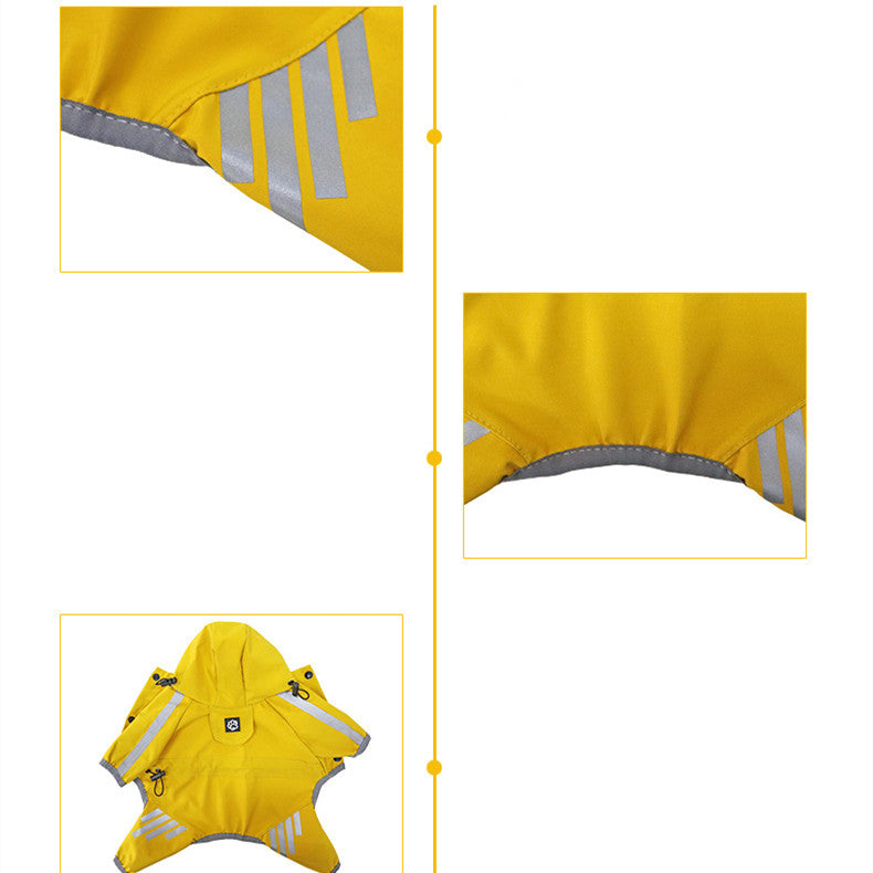 Four-Leg Waterproof Dog Raincoat for Outdoor Walks