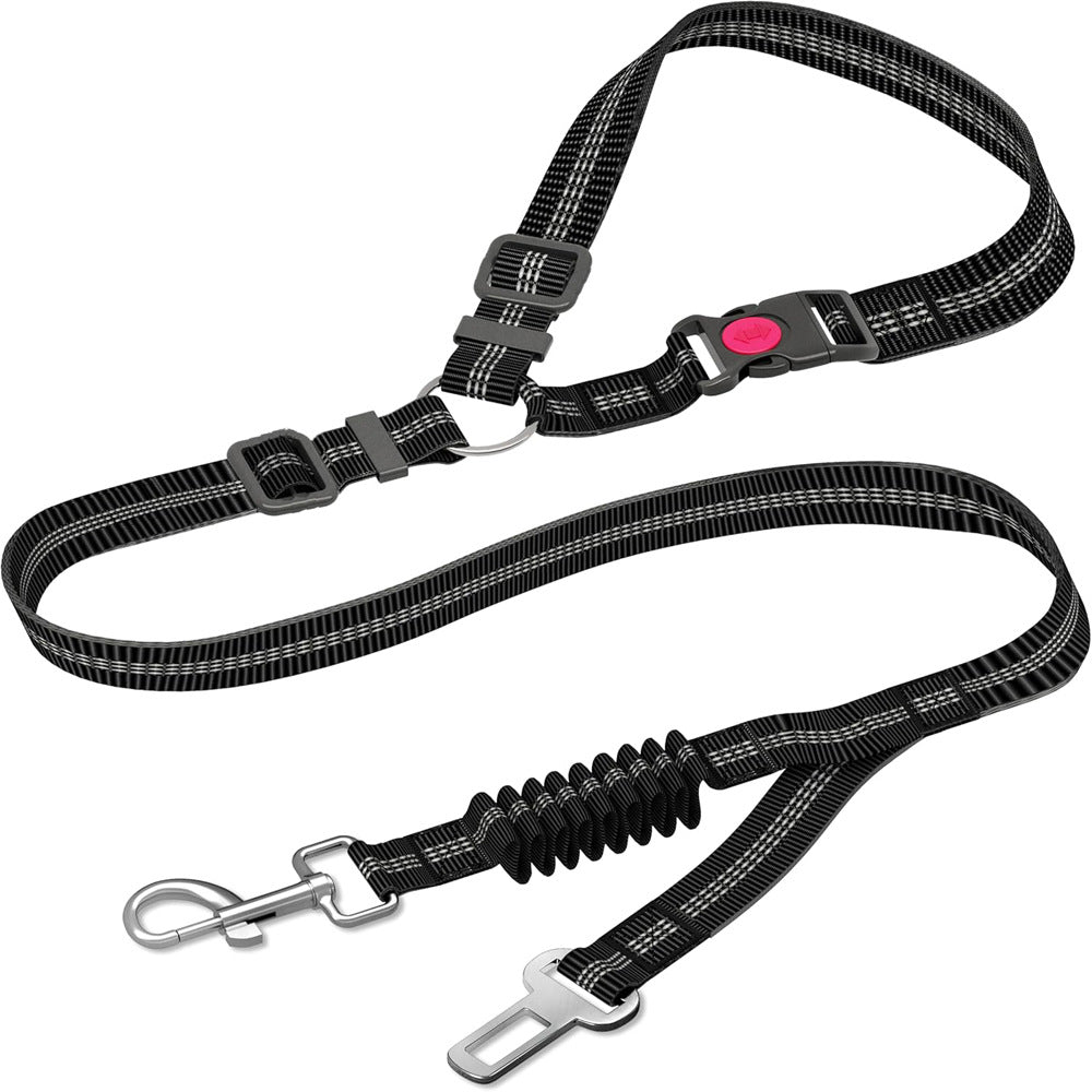 Retractable Dog Leash With Anti-pull Car Seatbelt