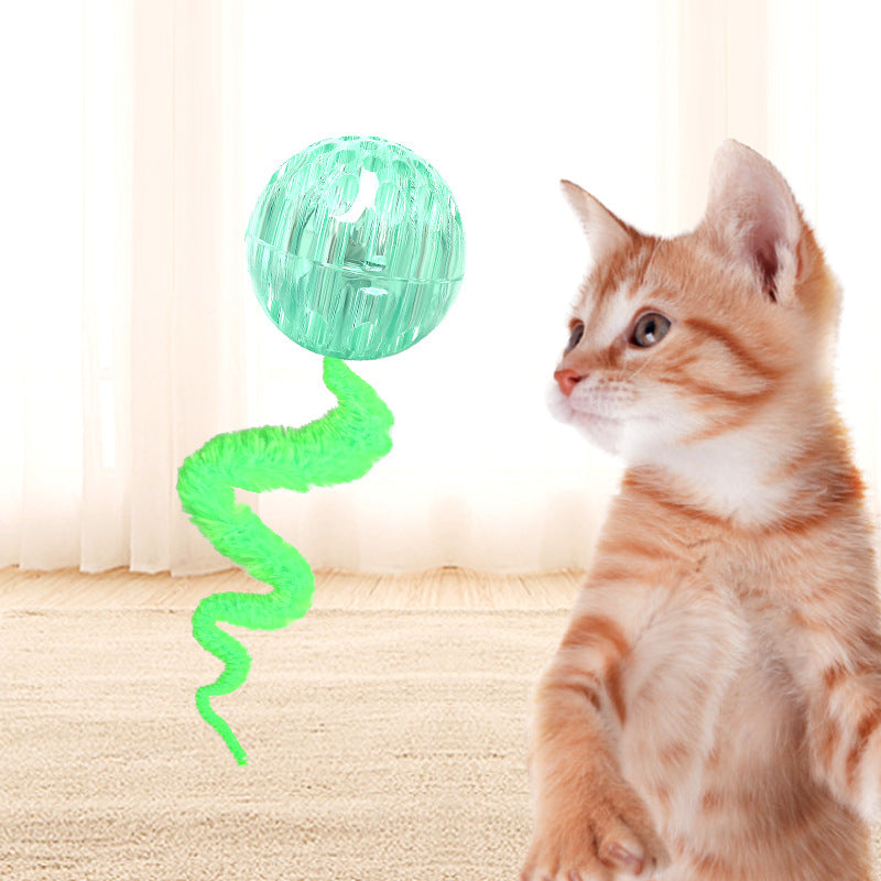 Bouncy Worm Cat Toy for Active Indoor Kittens
