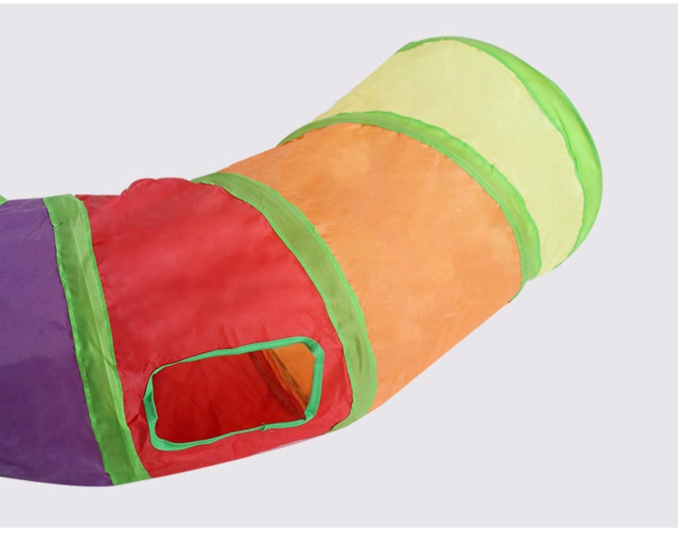 Rainbow S-Shaped Cat Tunnel for Endless Play Fun