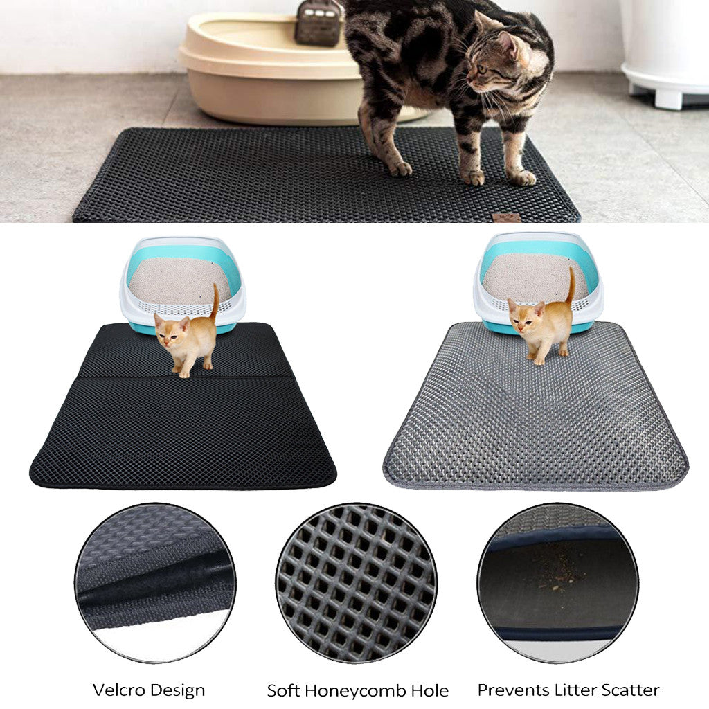 Easy Clean Double Layer Litter Mat for Cats