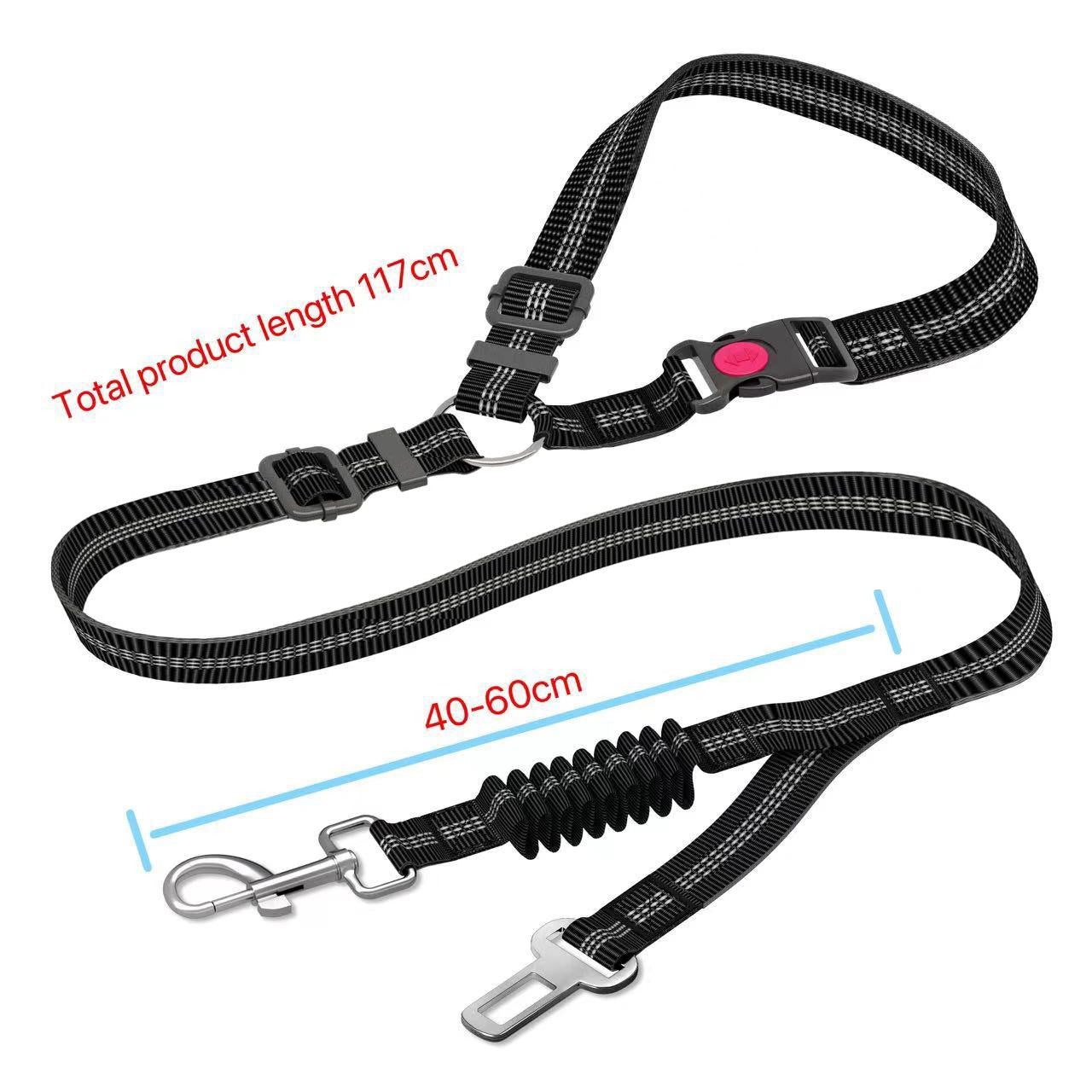 Retractable Dog Leash With Anti-pull Car Seatbelt