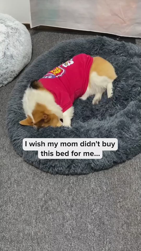 Soft Plush Calming Pet Bed for Dogs and Cats